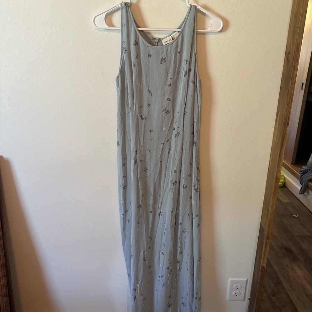 Vintage Merona Light Blue Floral Maxi Dress